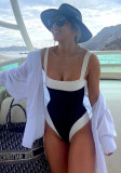 Women Black Sexy Backless One-Piece Swimsuit