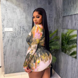 Women Long-Sleeved Sexy Dress