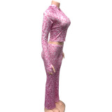 Women's Fashion Printed Hooded Zip-Up Jacket & Slim-Fit Casual Pants Set