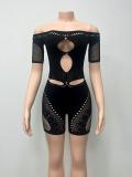 Women's Lace See-Through Sexy Off-Shoulder Romper