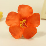 Women Approximately 10cm Simulated Hibiscus Hairpin Headpiece Multi-Color Flower Swimsuit Travel Hair Accessory