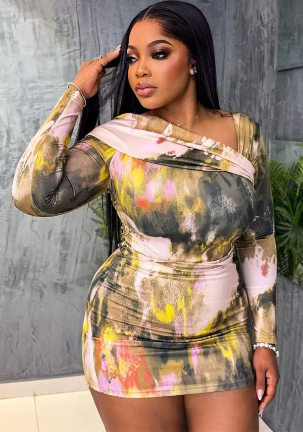 Women Long-Sleeved Sexy Dress