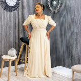 Plus-size African Women beaded dress