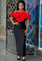 Women Floral Off-Shoulder Bandage Dress Women Floral Off-Shoulder Bandage Dress