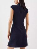Women Sleeveless Round Neck Fringe Dress