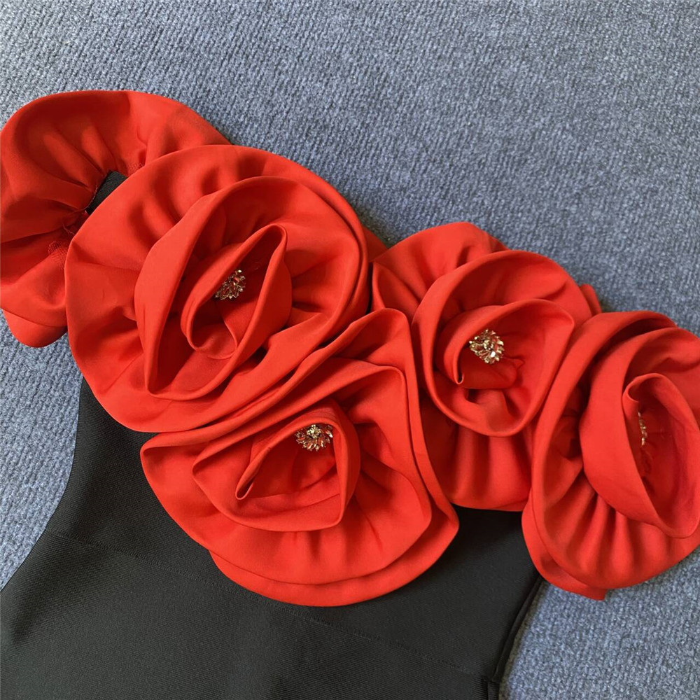 Women Floral Off-Shoulder Bandage Dress