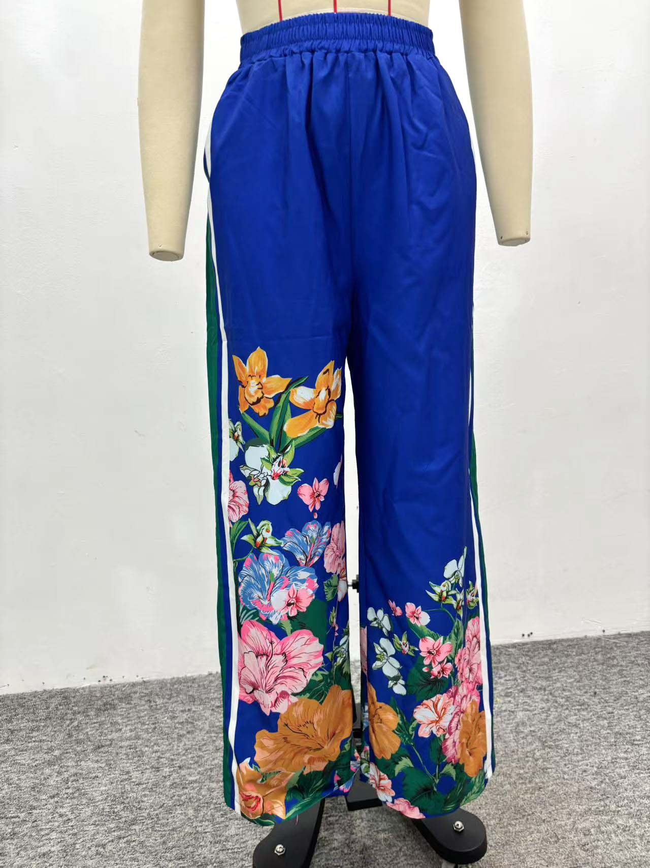 Plus-size African Women short-sleeved Turndown Collar Printed Cardigan Shirt and Casual Pants Two-Piece Set