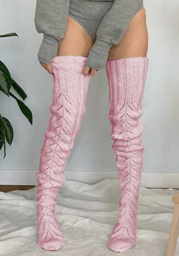 Women autumn and winter cable-knit socks, knitted wool socks, Women warm floor socks, long stockings