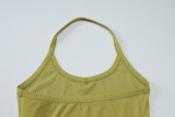 Women Summer Knitting Sexy Halter Neck Solid Top