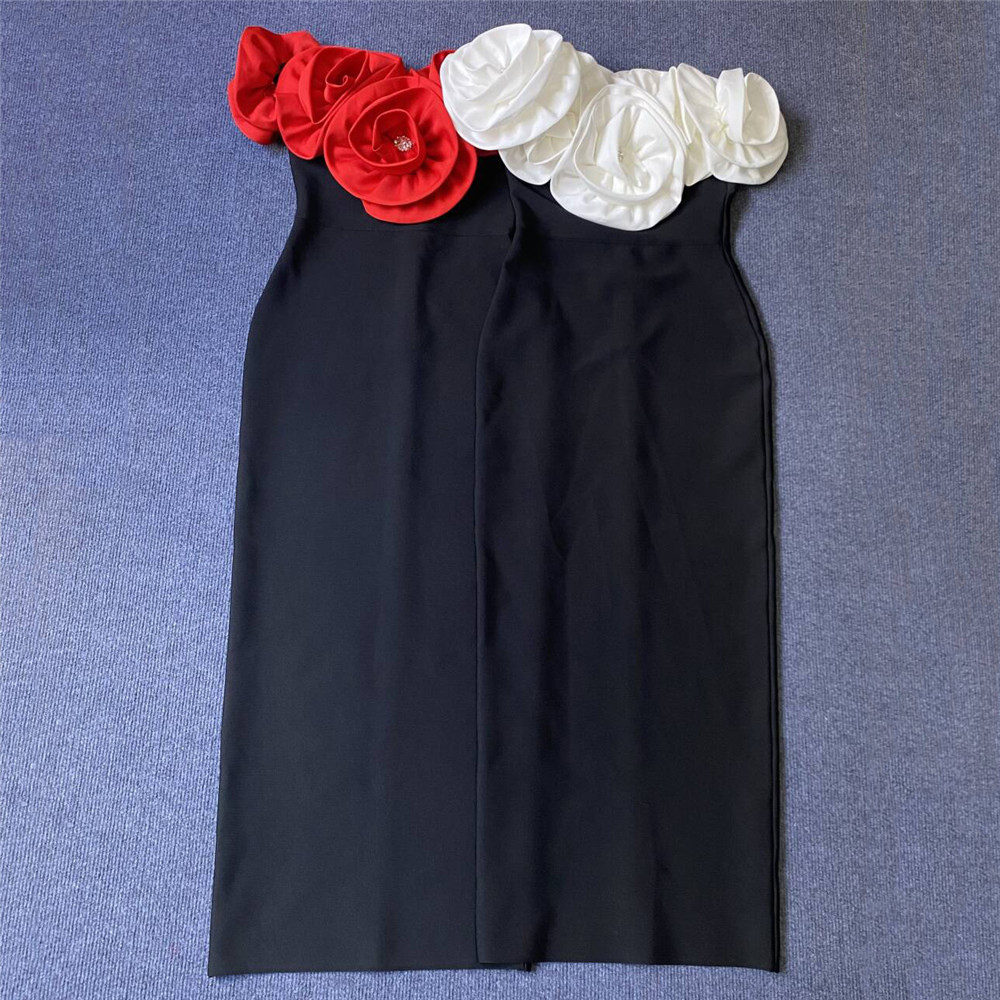 Women Floral Off-Shoulder Bandage Dress