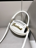 Women's Rugby Ball Shape Fun Handbag Shoulder Carry Bag
