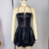 Women's Strapless Sexy Low Back Slim Waist Bubble Dress