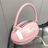 Women's Rugby Ball Shape Fun Handbag Shoulder Carry Bag
