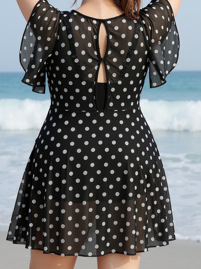 Plus Size Lace Tummy Control One-Piece Swimsuit