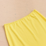 Women sexy cutout sexy top patchwork skirt two-piece set