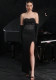 Sleeveless Beaded Evening Gown Sexy Low Back Elegant Slit Strapless Dress