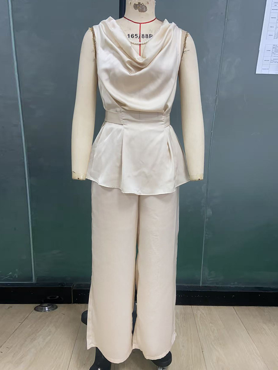 Women's Summer Chic Sleeveless Top & Straight-Leg Pants Two-Piece Set