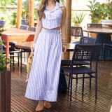 Women's Spring & Summer Fashion Chic Striped Skirt & Top Two-Piece Set