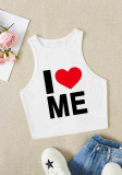 Women's Summer Letter Print Crop Tank Top