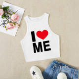 Women's Summer Letter Print Crop Tank Top