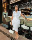 African Women scheming pleated sleeveless single-breasted maxi dress