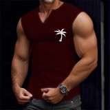Men's Sporty Casual Coconut Tree Print Tank Top