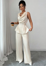 Women's Summer Chic Sleeveless Top & Straight-Leg Pants Two-Piece Set Women's Summer Chic Sleeveless Top & Straight-Leg Pants Two-Piece Set