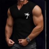 Men's Sporty Casual Coconut Tree Print Tank Top
