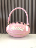 Women's Rugby Ball Shape Fun Handbag Shoulder Carry Bag