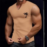 Men's Sporty Casual Coconut Tree Print Tank Top