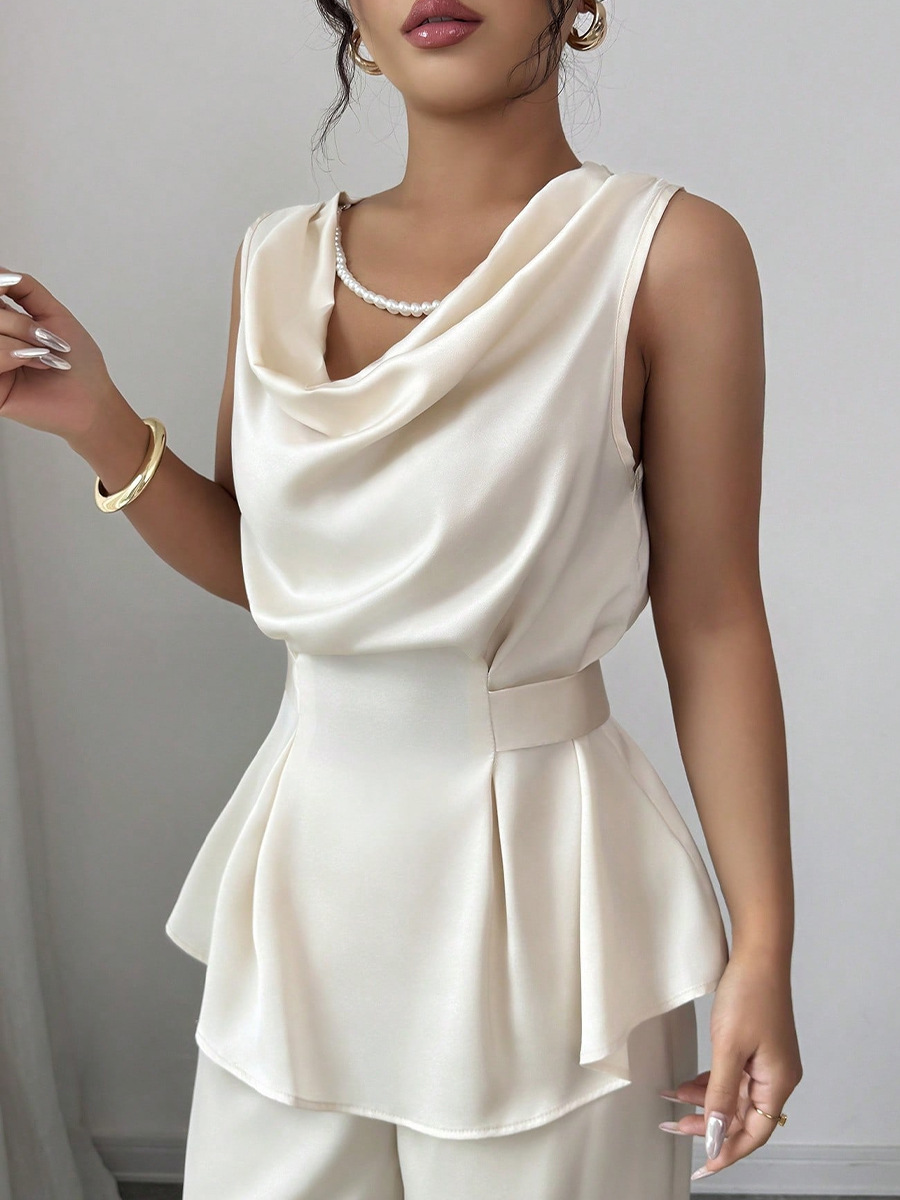 Women's Summer Chic Sleeveless Top & Straight-Leg Pants Two-Piece Set