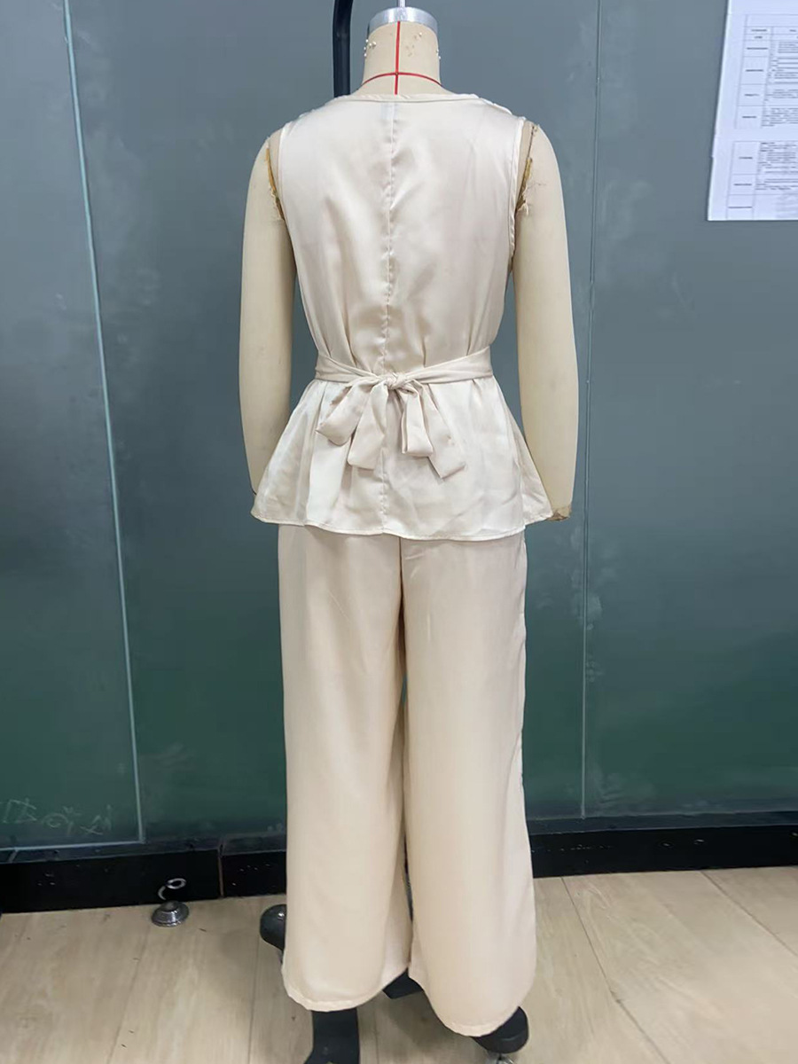 Women's Summer Chic Sleeveless Top & Straight-Leg Pants Two-Piece Set