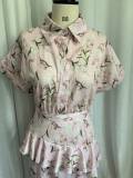Women Printed ruffled, irregular, sexy dress