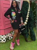 Women Printed Pearl Chain Style Long Sleeve Shirt Women Printed Pearl Chain Style Long Sleeve Shirt