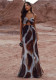 Women's Spring & Summer Fashion Tie-Dye Sexy Frontless Strap Sleeveless Maxi Dress For Holidays