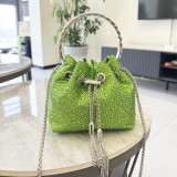 Women Autumn/Winter Bucket Bag Drawstring Beaded Shoulder/Crossbody Handbag