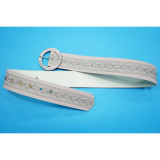 Women Printed Lantern Sleeve Buttoned Dress with Belt