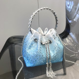 Women Autumn/Winter Bucket Bag Drawstring Beaded Shoulder/Crossbody Handbag