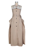 Women Sleeveless Wrap-On Belted Dress