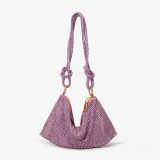 Women Pink Rhinestone Encrusted Handbag