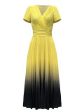 Women Short-Sleeved Ombre Dress