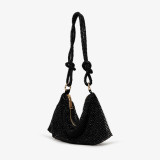 Women Pink Rhinestone Encrusted Handbag