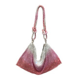 Women Pink Rhinestone Encrusted Handbag