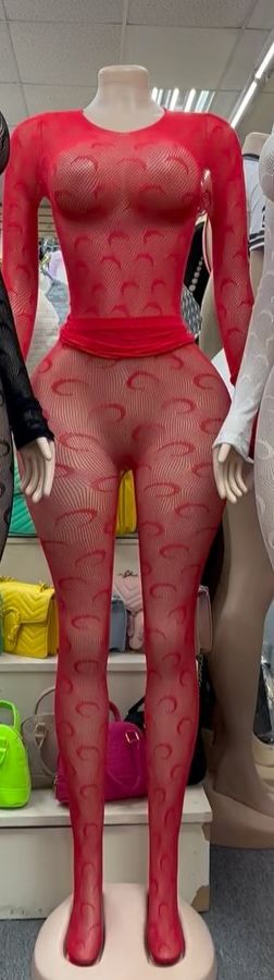 Women Fishnet Long-Sleeved Mesh See-Through Cutout Jumpsuit