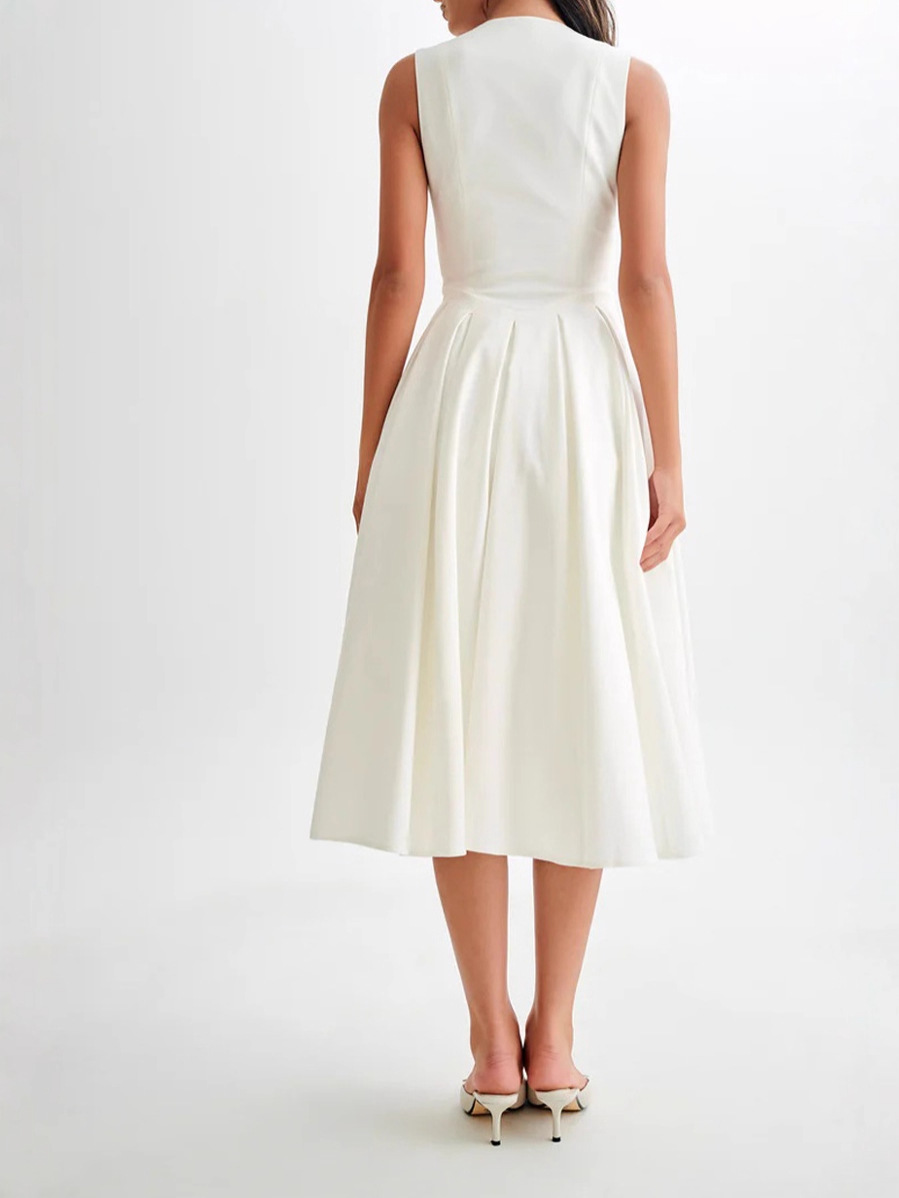 Women Summer V-Neck Sleeveless Dress