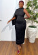 Women Round Neck Sleeveless Patchwork Bodycon Dress