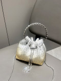 Women Autumn/Winter Bucket Bag Drawstring Beaded Shoulder/Crossbody Handbag