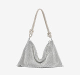 Women Pink Rhinestone Encrusted Handbag