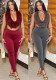 Women Furry Halter Neck Backless Lace-Up Top and Two-Piece Pants Set