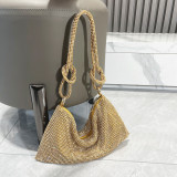 Women Pink Rhinestone Encrusted Handbag